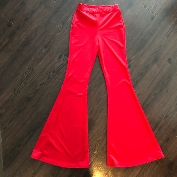 bell bottom red pants
